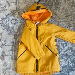 Tommy Bahama Yellow Hooded Kids Raincoat with Contrast Trim